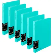Colourhide Display Book 40 Pockets Sleeves A4 Aqua Blue Pack 6