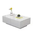 YA White Four Drawer High Gloss Coffee Table-J Birthday Gift For Men And Women