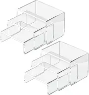 [TOMVAES] 6 PCS Acrylic Display Risers, Clear Acrylic Riser Stand, Clear Rectangular Showcase Collectibles Display Shelf, Retail Desktop Display Stand for Organize and Decoration