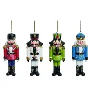Set/4 Mini Nutcracker Soldiers Ornament Retro Vntg Christmas Decor Transpac