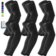 Cooling Compression Arm Sleeves for Men Women,UPF50 UV Sun Protection 6 Black