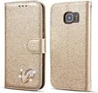 for Samsung Galaxy S10 Plus Wallet Case Bling Shiny Glitter Flip Folio Case Full