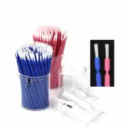 100 Pcs Dental Disposable Micro Applicator Long Shank Brush Blue/Pink To Select