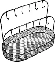 BESTOYARD Entryway Key Organizer Iron Storage Basket Keychain Display Stand Decorative Key Tray for Desktop