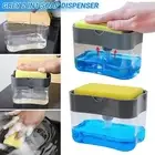 2in1Soap Dispenser Pump Sponge Caddy Holder Sink DishWashing Liquid Kitchen Tool