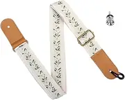 rockible Music Embroidered Ukulele Strap Guitar Back Strap Shoulder Belt Adjustable Length for Ukulele