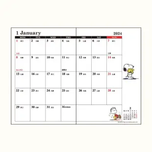 【SANRIO 三麗鷗】迷你口袋月記事手帳 迷你年曆手冊 行事曆 SNOOPY 史努比