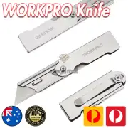 Box Cutter WORKPRO heavy duty stainless steel knife Quick Blade Swap Action
