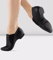 Bloch Girls Leather Elasta Jazz Booties S0499G Black, Size 10