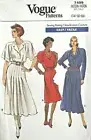 1980's VOGUE Misses' Dress Pattern 7499 Size 14-18 UNCUT