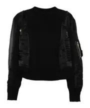 Sacai Panelled Crewneck Sweatshirt 1,2,3,4 BLACK