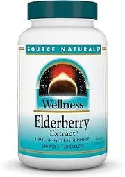 Source Naturals Wellness Elderberry Extract - Immune System Support - 120 Tablets