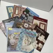 Lot of 14 Vintage Designs Cross-Stitch Alphabet, Borders, Monograms, Kitchen