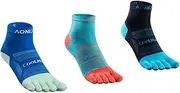 [AONIJIE] Five Toe Socks for running hiking High Performance Athletic Lightweight Breathable-Value 3 Packs