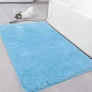 Bath Rug for Bathroom Non Slip Bathroom Mat Water Absorbent Soft Microfiber Shaggy Bathroom Rug Machine Washable Bath Mat,Skyblue