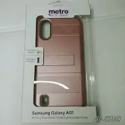 Rose gold Kick+ Protective Cellphone Case With Kickstand For Samsung Galaxy A01