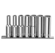 Sidchrome 7 PC 1/2" Drv Deep Socket Set 3/8 7/16 9/16 5/8 11/16 & 3/4" SCMT14451