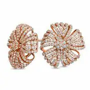 2 CT. T.W. Diamond Pinwheel Earrings in Rose Rhodium Sterling Silver