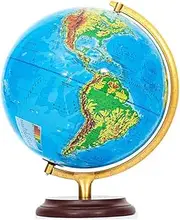 12.5" Illuminated LED World Globe - Educational Desk Globe for Kids and Adults - Night Light Home and Office Decor