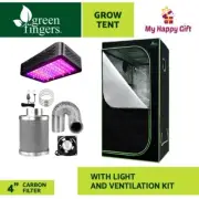 Greenfingers Grow Tent 1000W LED Grow Light 80X80X160cm Mylar 4" Ventilation Kit