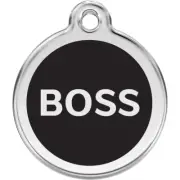 Stainless Steel Red Dingo Boss Dog ID Collar Charm Tag Pink Black Navy Blue