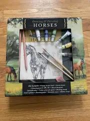 Metro Books Drawing And Painting Horses Kit Learn To Paint Canvas, Brushes, Book