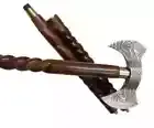 Natural Wooden Walking Stick Finish Axe handle Spiral Curved Brown COSPLAY