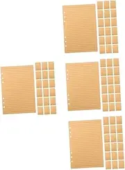 TEHAUX 4sets Paper A5 Notebook Refill Lined Paper for Planner Binder Vintage Look College Ruled 80sheets*4