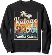 [X.Style] Vintage Made in 2005 18 Year Olds Retro 18th Birthday Sweatshirt ds1583 Sweater (S) Black