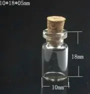 Wholesale Lots of 100Pcs 0.5ml Tiny Small Clear Cork Glass Bottles Vials 11x18mm