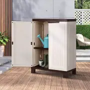 Livsip Outdoor Storage Cabinet with Adjustable Shelf and Lockable Door Beige