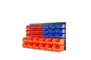 30Pc Workshop Parts Bins Wall Mounted Storage Tool Box Organiser Board Tray Rack