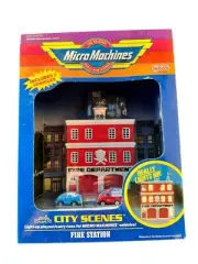 Vintage 1989 Micro Machines City Scenes Fire Station New In Box