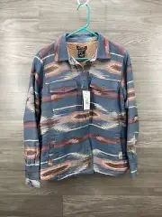 Ariat Ladies Chimayo Blue Aztec Print Shirt Jacket 10046426 Sz Medium