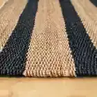 Natural Jute Black Stripe Living Area Rug Large Sisal Bedroom Dining Room Mat Ha