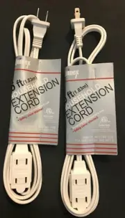 2 X 6ft(1.83m) Household Extension Cord/Polarized-13A-125V-1625W 16/2 SPT-2
