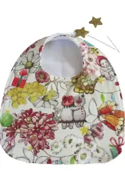 Handmade Christmas bib- Gumnut babies, May Gibbs