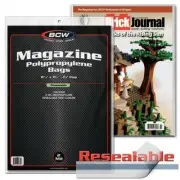 500 BCW Magazine RESEALABLE 2 mil Archival Poly Bags + Acid Free Backer Boards