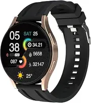 FFHAO Smart Watch Pedometer Multiple Sports Modes Message Alert Bluetooth Voice Call HD Color Screen Round Smart Watch(Golden)