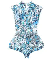 [Poupette St Barth Kids] Poupette St Barth Kids Anaik printed playsuit Y 8 blue