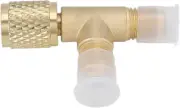Quick Coupler Tee Adapter, Brass Vacuum Pump Core Tee Adapter for R22 R12 R134 D