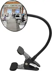 Ampper Glass Clip On Rear View Cubicle Mirror, Flexible Convex Security Mirror for Personal Safety Desk Rearview Monitors or Anywhere (3.75", Round)