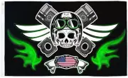 "PISTON CROSSBONES PIRATE" flag 3x5ft polyester banner Flag Joint skull skeleton