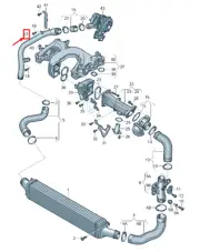 AUDI Q5 8R Right Intercooler Pressure Pipe 059145673P NEW GENUINE