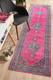 Abode Rug Culture Pink Cotton Blend Vintage Style Runner Rug