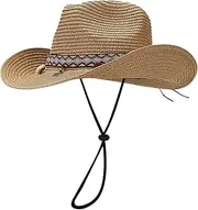 [Generic] Cowboy Hats for Women Wide Brim Western Cap Classic Vintage Sun Hats Beach Straw Hat Sun Protection Summer Hat