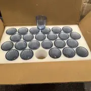 24 Pack Light Mouth Tealight Candle Holder, Bulk Tea Light Votive Candle Blue