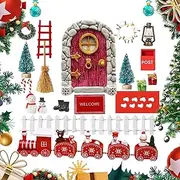Generisch Fairy Door Decoration, Fairy Door Accessories Set | Decorative Small Door Support with Accessories | Craft Activities for Girls and Kids, Educational Learning Toys for Miniature Houses