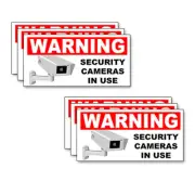 SECURITY CAMERA IN USE 5inch Multi-packs Warning Adhesive Decals Labels Stickers