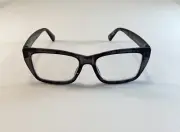 Betsey Johnson Reading Glasses Square Frame Solid Black and Gray Streaks +1.50